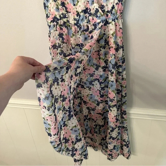 NWT Pretty Garden Women's Boho Ruffle Floral Summer V-Neck Faux Wrap Dress Sz Md - Picture 8 of 9